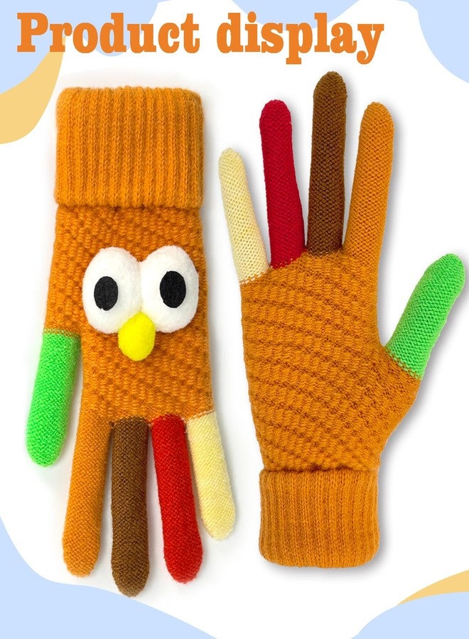 Dkomekii Thanksgiving Turkey Gloves for Running Turkey Trot Gear Knitted Glove - Image 2